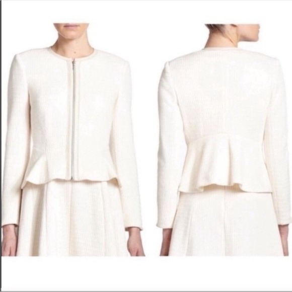 Rebecca Taylor Double Face Jersey Jacket in Cream - Picture 4 of 16